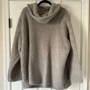 Style & Co. Gray Sherpa Cowl Neck Sweater